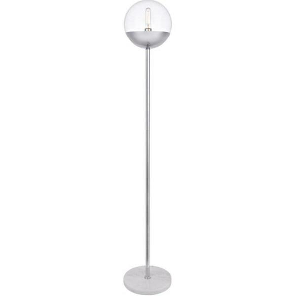 Cling 62 in. Eclipse 1 Light Floor Lamp Portable Light with Clear Glass, Chrome CL2954176